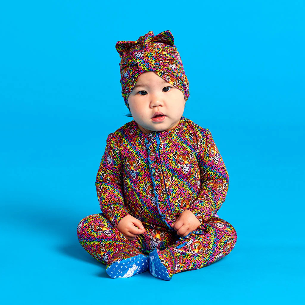 Leopard Multi Baby Girl Sleeper | Lisa Frank® Hunter™ | Posh Peanut
