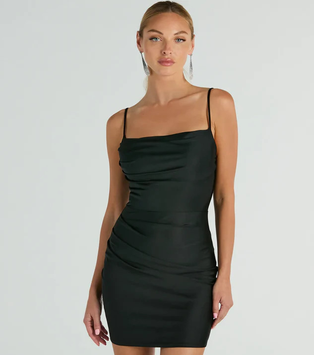 Flawless Allure Cowl Neck Bodycon Mini Dress | Windsor Stores