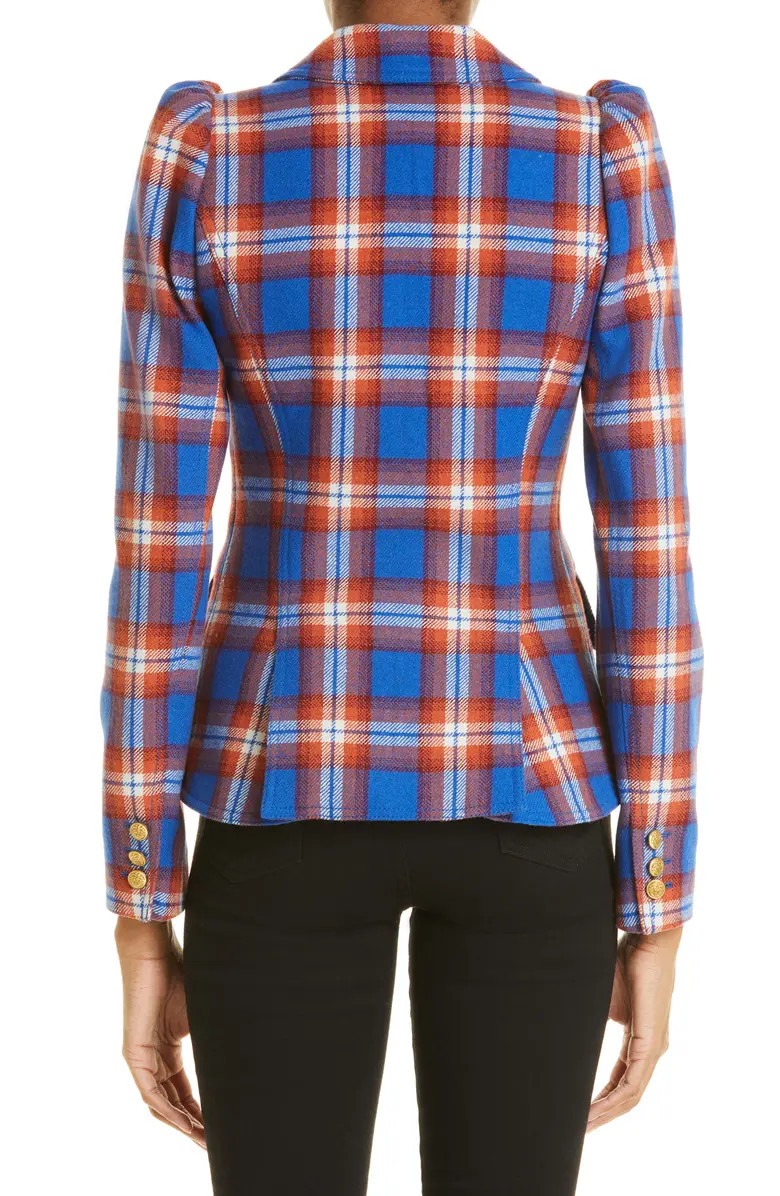 Smythe Pouf Puff Shoulder Plaid Blazer | Nordstrom | Nordstrom Canada