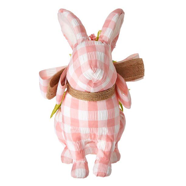 Way To Celebrate Easter Gingham Sitting Bunny, Pink - Walmart.com | Walmart (US)