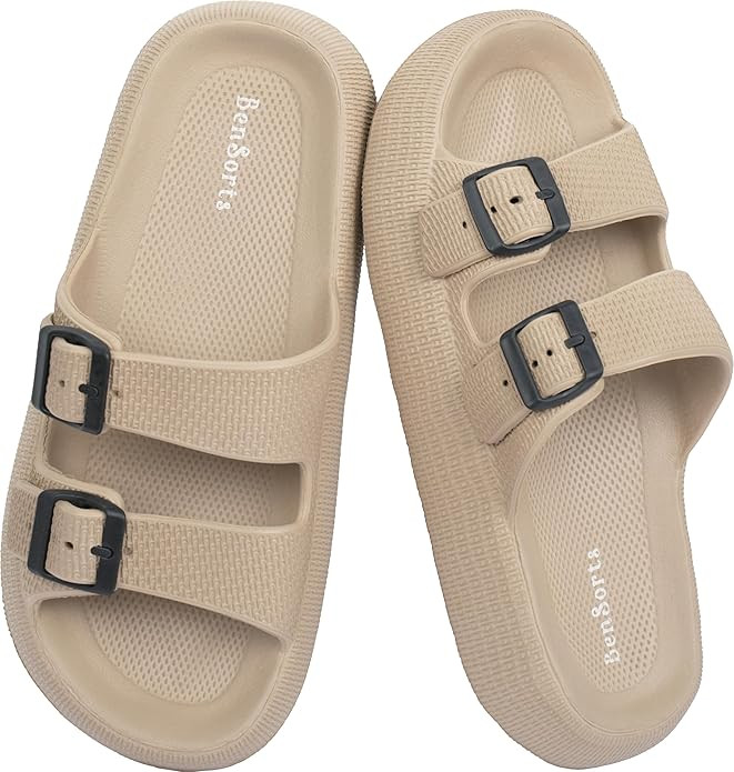 BenSorts Pillow Sandals for Women Men Thick Sole Adjustable Buckles EVA | Amazon (US)