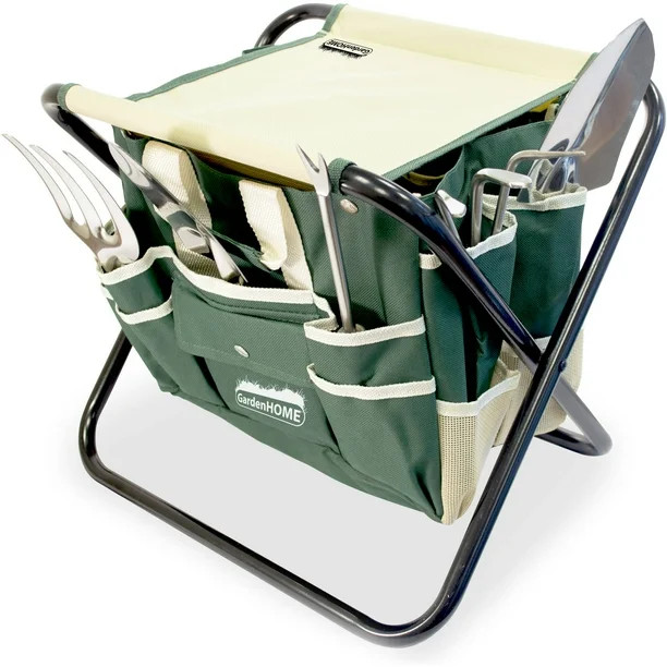 GardenHOME 7-Piece Gardening Tool Kit with Garden Tools Bag and a Foldable Stool for Man and Woma... | Walmart (US)