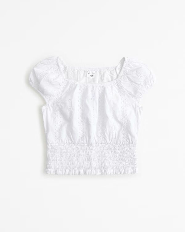 girls eyelet smocked waist set top | girls new arrivals | Abercrombie.com | Abercrombie & Fitch (US)