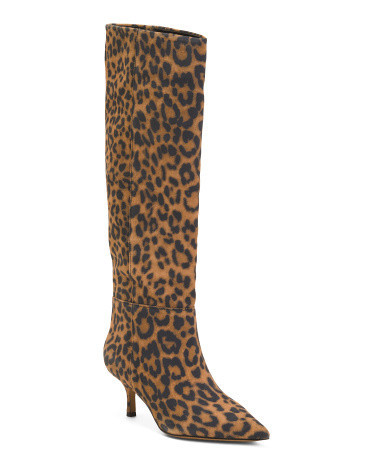 Suede Tansie Kitten Heel Tall Boots For Women | TJ Maxx