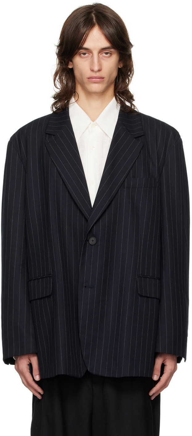 The Frankie Shop Navy Beo Blazer | SSENSE