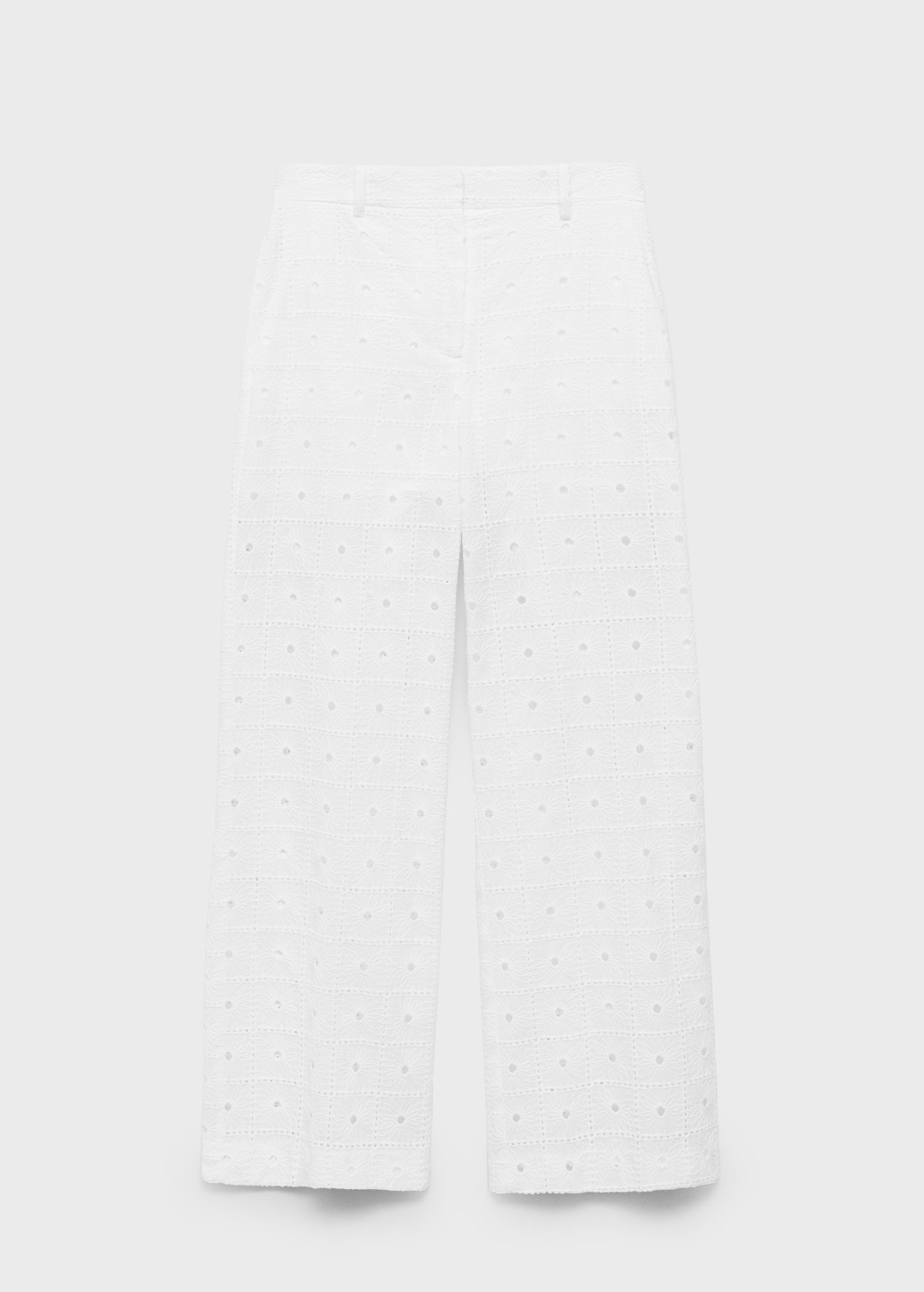 Straight-fit embroidered cotton pants - Women | MANGO USA | Mango (US/MX/AU)
