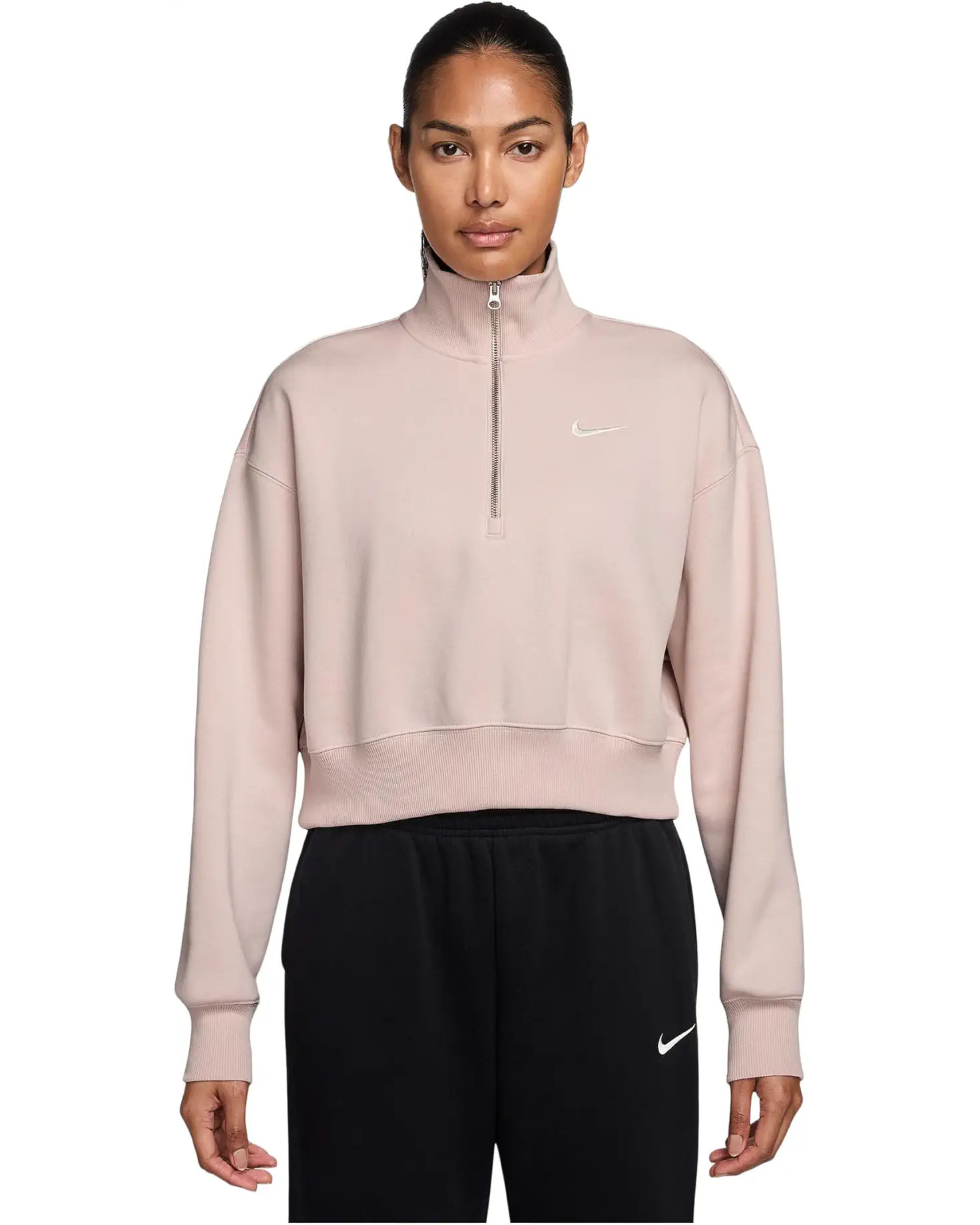 Women's Nike Sportswear Phoenix Fleece 1/4-Zip Cropped Sweatshirt | Zappos.com