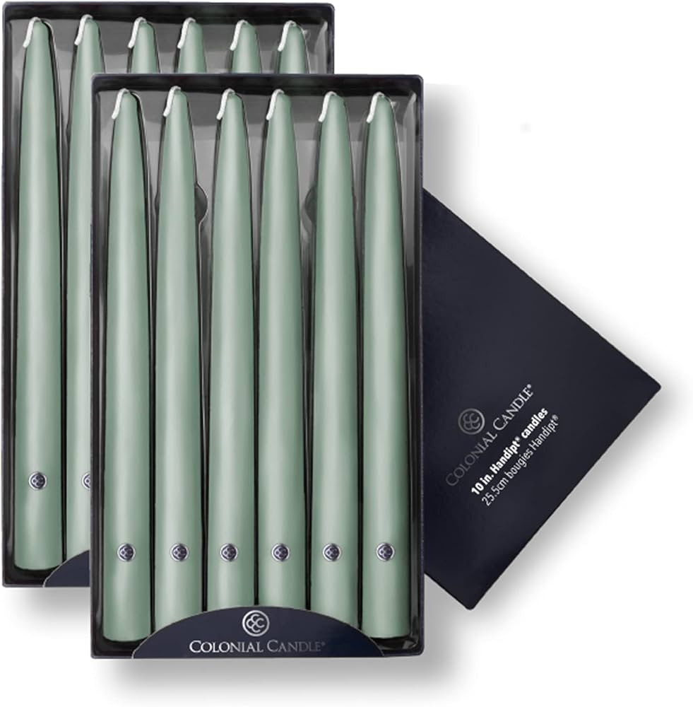 Amazon.com: Colonial Candle Unscented Taper Candle, Handipt Collection, Ivory, 10 In, Pack of 12 ... | Amazon (US)