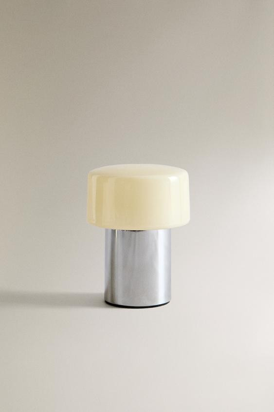 METAL AND GLASS TABLE LAMP | Zara UK