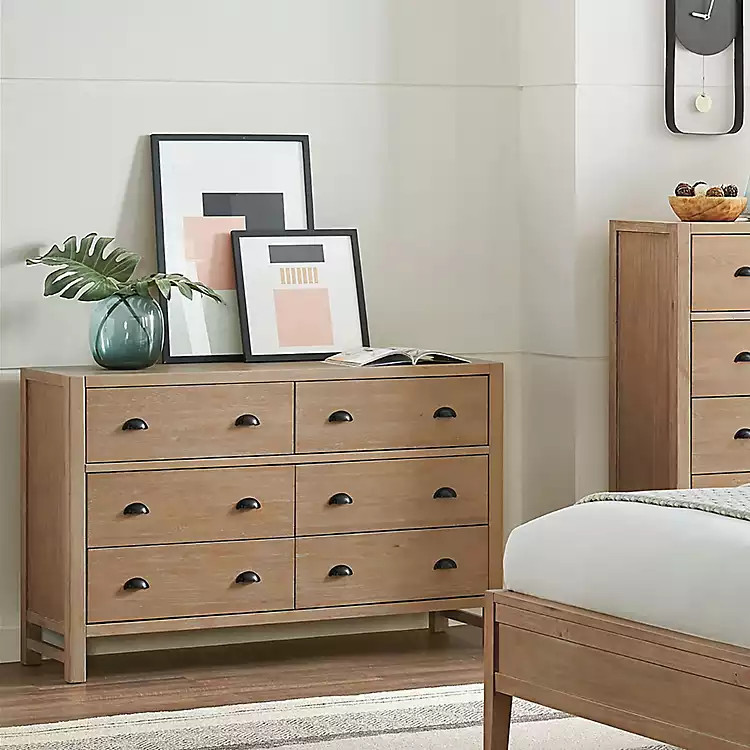 Natural Wood Grain 6-Drawer Dresser | Kirkland's Home
