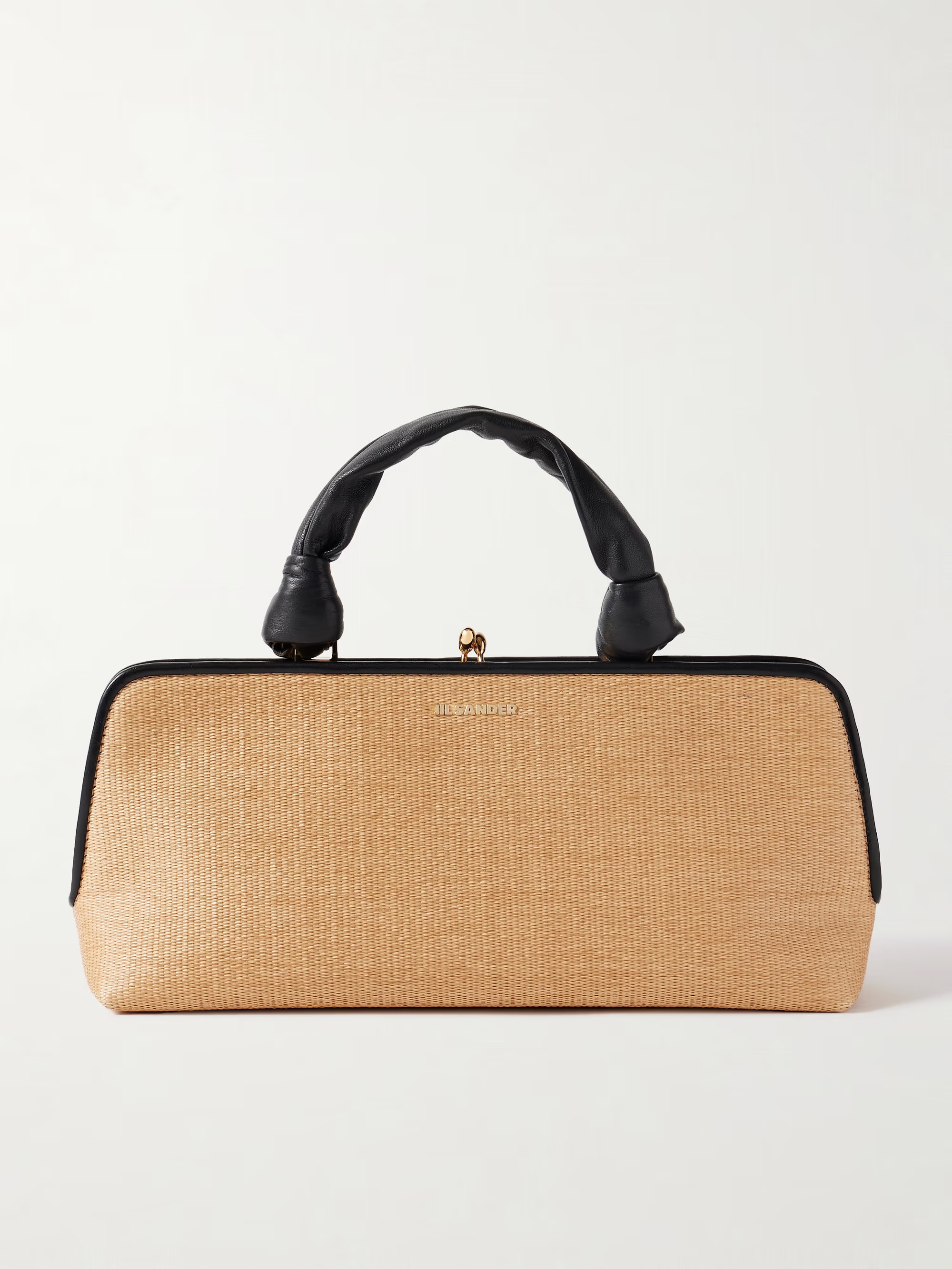 Goji small leather-trimmed faux raffia tote | NET-A-PORTER (UK & EU)