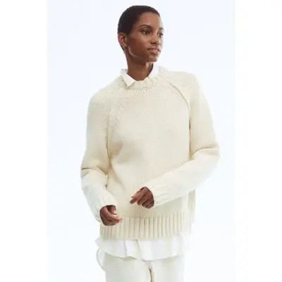 H&M Raglan-sleeved Jumper in Cream at Nordstrom, Size Medium | Nordstrom