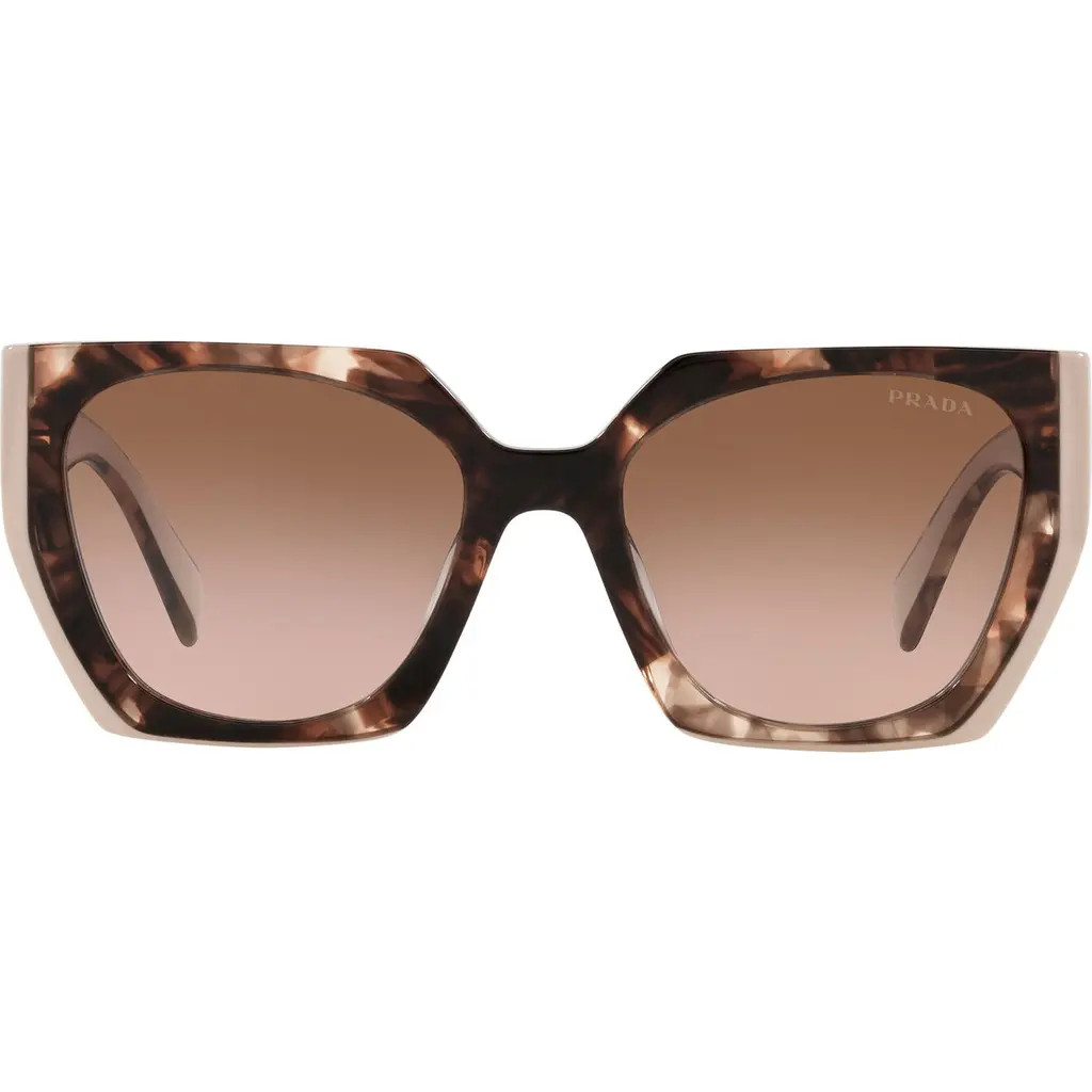 Prada 55mm Gradient Rectangular Sunglasses in Beige Tort at Nordstrom | Nordstrom