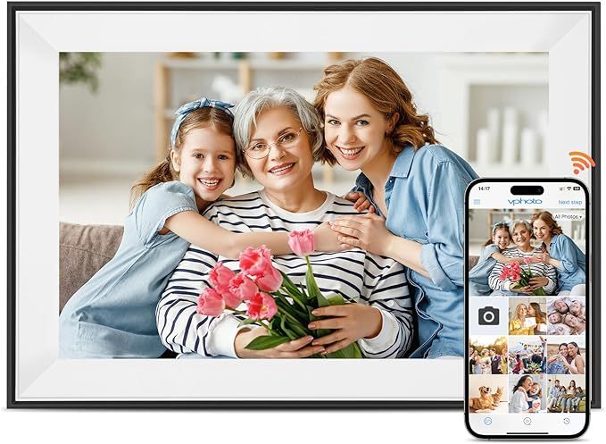 Digital Picture Frame -10.1 Inch Touch Screen 1280x800 HD Display with 32GB Storage, WiFi Digital... | Amazon (US)