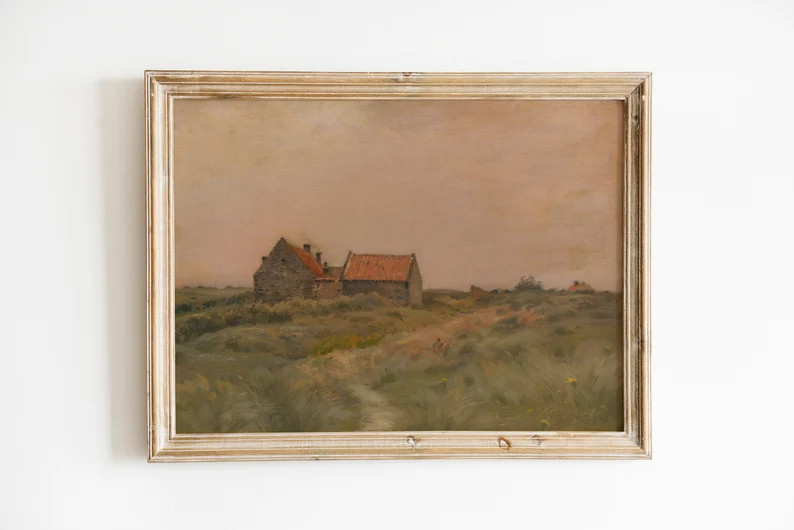 Rustic Barn Paining Landscape Print Digital Download - Etsy | Etsy (US)