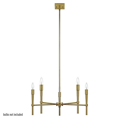 Globe Electric Elena 5-Light Chandelier, Brushed Brass Finish, 65611 | Amazon (US)