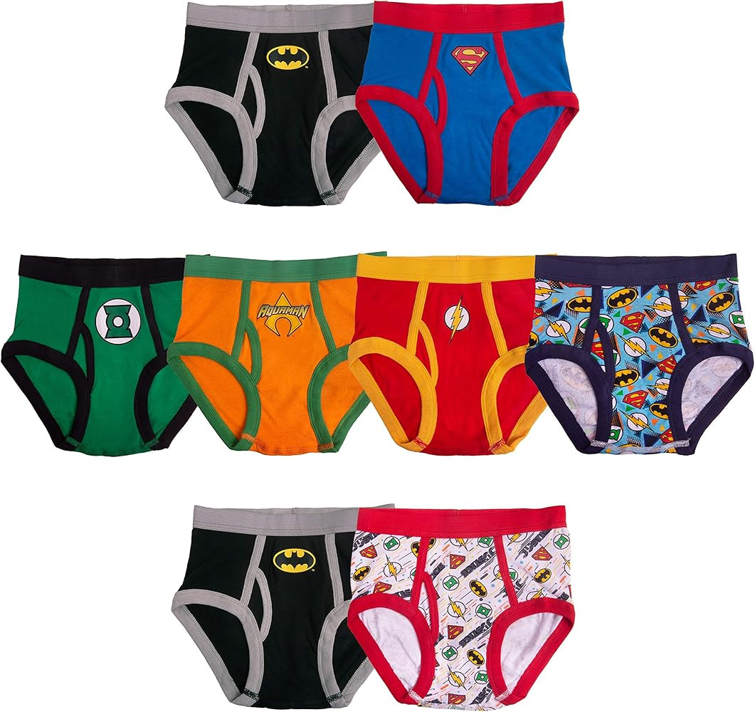 DC Comics boys 100% Cotton Briefs With Prints Including Superman, Batman, the Flash Logos, Sizes ... | Amazon (US)
