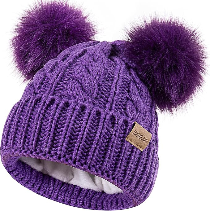 Kids Winter Beanie Children’s Warm Knitted Fleece Lined Ski Pom-Pom Warm Knit Hat for Boys & Gi... | Amazon (US)
