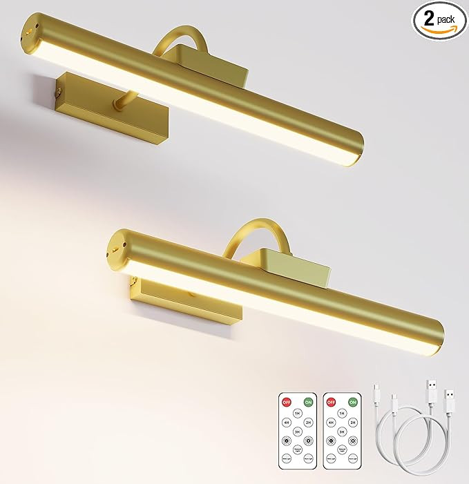 Picture Light Battery Operated, 13in Wireless Art Light for Paintings, Dimmable 5000mAh Rechargin... | Amazon (US)