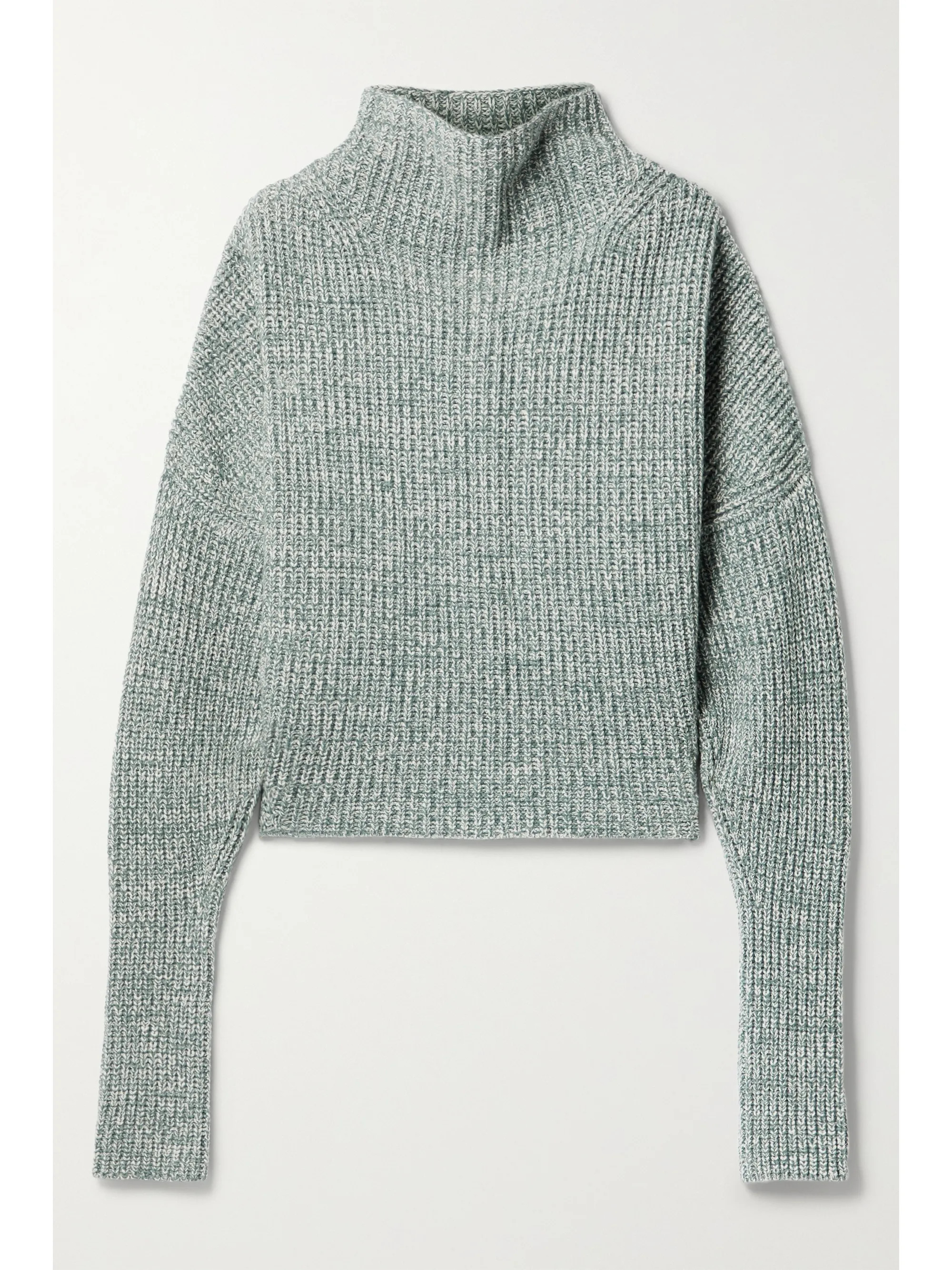 Nerys ribbed mélange cashmere turtleneck sweater | NET-A-PORTER (US)