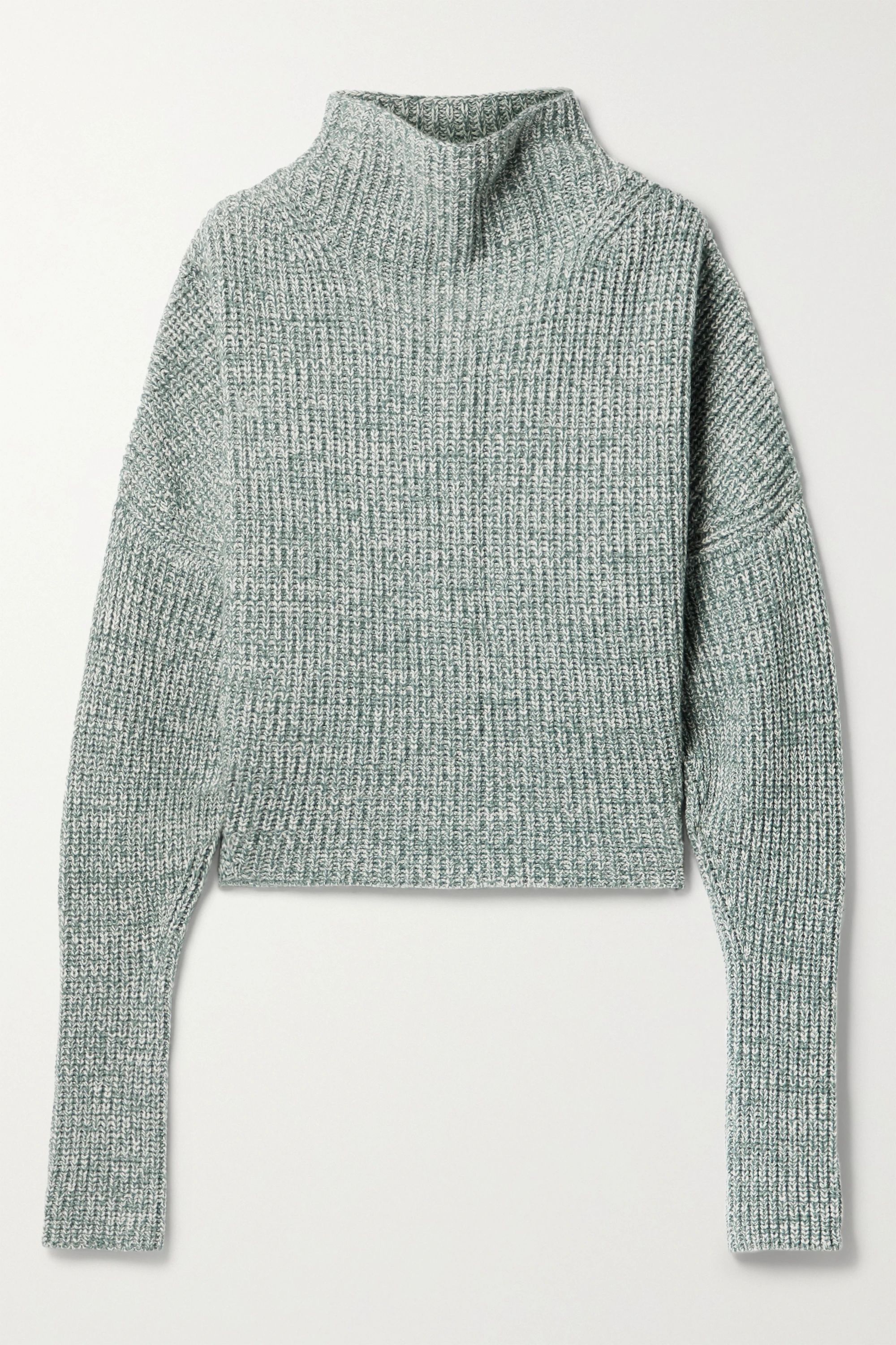 Nerys ribbed mélange cashmere turtleneck sweater | NET-A-PORTER (US)