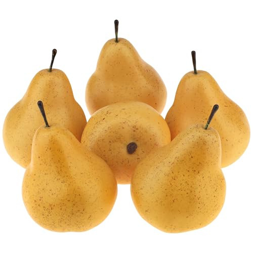 Gresorth 6pcs High Grade Fake Yellow Pear Decoration Artificial Realistic Fruit Simulation for Home Party Holiday Christmas Display | Amazon (US)