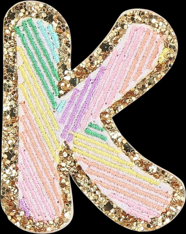 Glitter Rainbow Script Letter Patches | Stoney Clover Lane