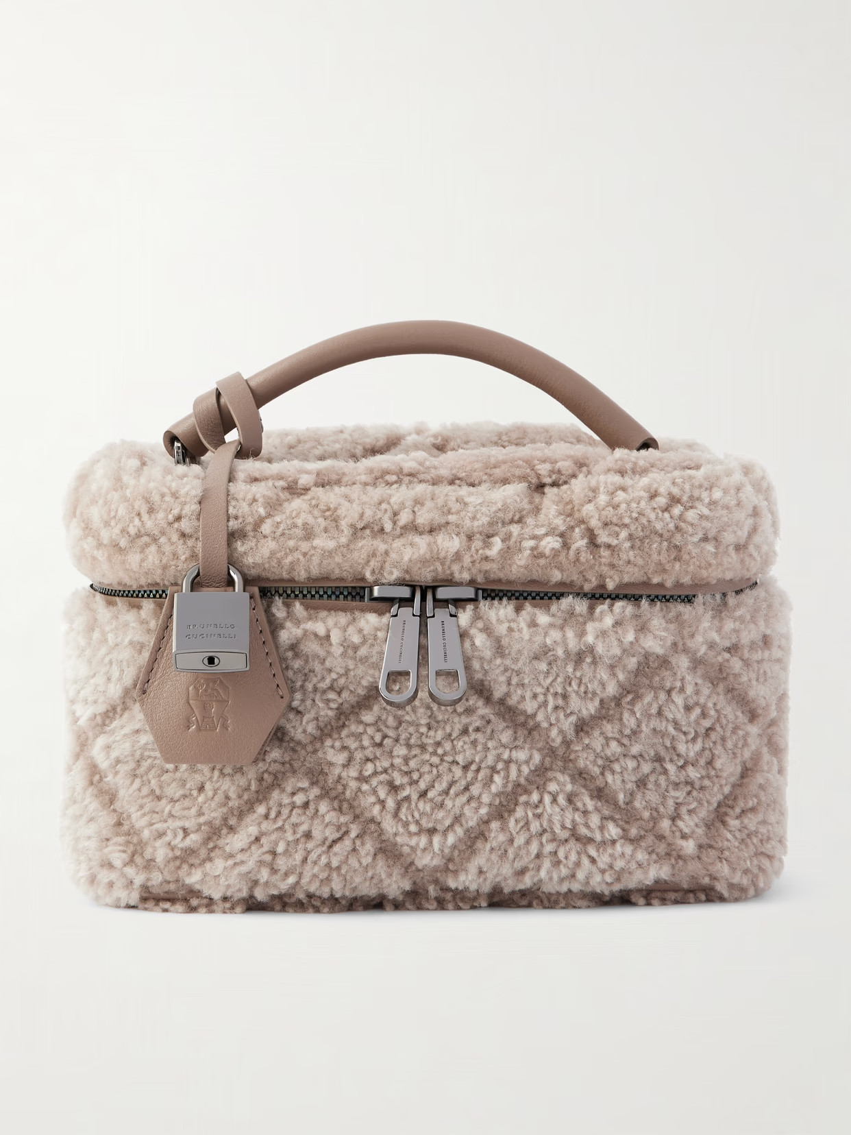 Brunello Cucinelli - Leather-trimmed Shearling Tote - Brown | NET-A-PORTER (US)