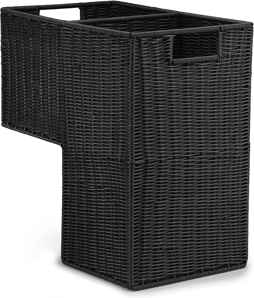 Woodluv L-Shape Large Polypropylene Step Basket With Insert Handle, Step Tidy Storage Basket, Bin... | Amazon (UK)