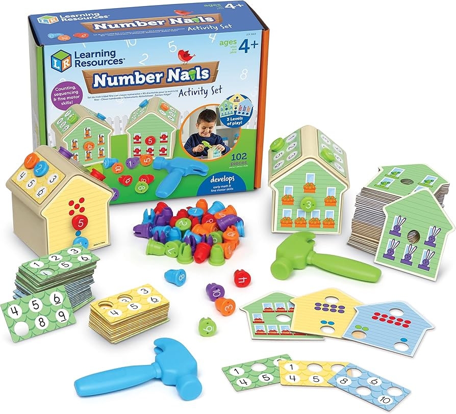 Learning Resources Number Nails Activity Set - 102 Pieces, Ages 4+ Toddler Learning Activities, F... | Amazon (US)