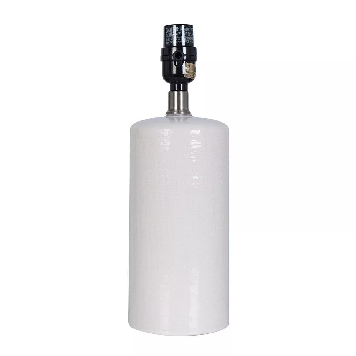 12.5"x4" Small Ceramic Lamp Base White - Threshold™: Cylinder, Glossy Finish, No Assembly Requi... | Target