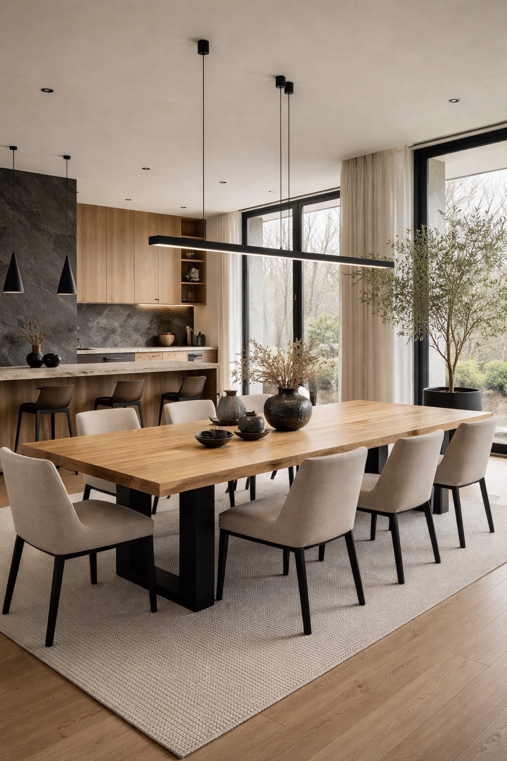A sleek dining room with warm wood tones, soft upholstered chairs, and a clean modern minimalist feel.

#diningroomideas #moderndiningroom #diningroomdecor #modernhome #minimalhome #warmminimalism #neutralhome #interiordesign #homedecor #diningtabledecor #upholsteredchairs #statementlighting #organicmodern #homeinspo #designinspo #wayfairhome #ltkhome #ltkdecor #ltkdesign #ltkfinds #ltkit #shopthelook #pinteresthome #neutraldecor #cozyhome #serenehome #moderninteriors #diningroominspo #decorinspo #minimaldecor