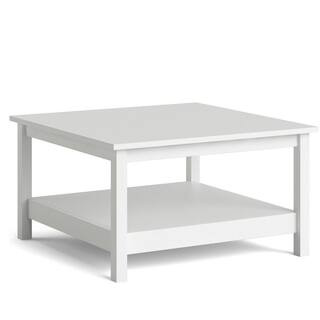 Madrid 32 in. White Engineered Wood Square Coffee Table | The Home Depot