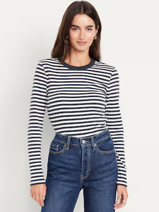 Snug Long-Sleeve Crew-Neck T-Shirt | Old Navy (US)