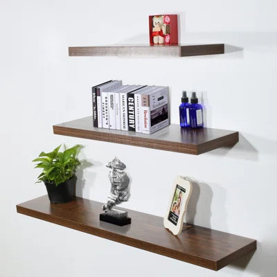 Leisly 3 Piece Antique Walnut Floating Shelf | Wayfair North America