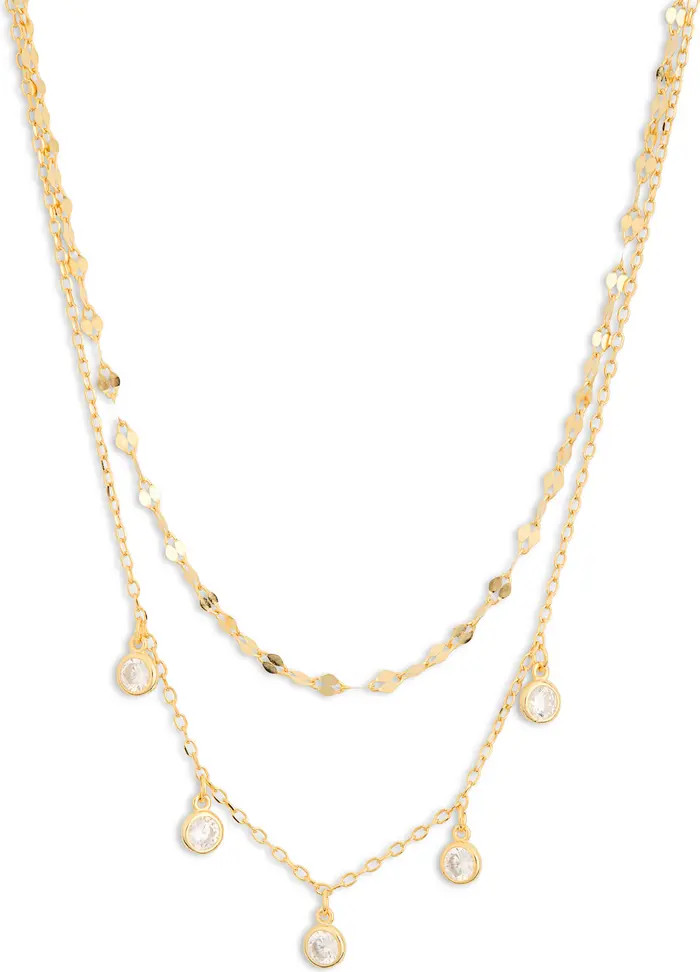 ARGENTO VIVO CZ Bezel Charm Chain Necklace | Nordstromrack | Nordstrom Rack