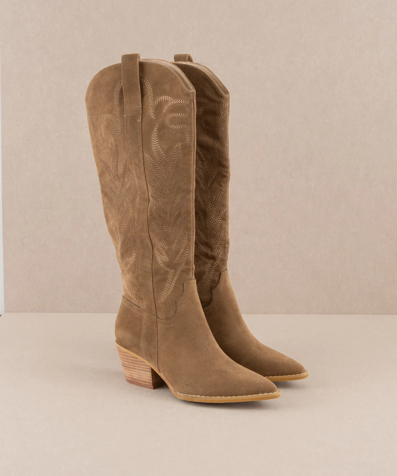 The Samara | Brown Embroidered Tall Boot | Oasis Society
