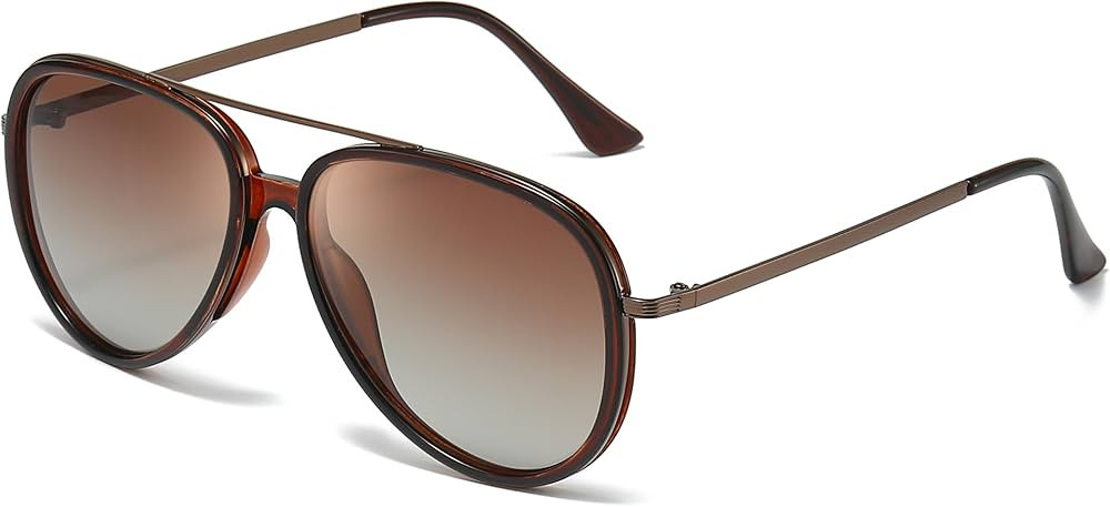 SODQW Tangle Free Aviator Sunglasses for Women Men Polarized Trendy Sun Glasses with UV400 Protec... | Amazon (US)