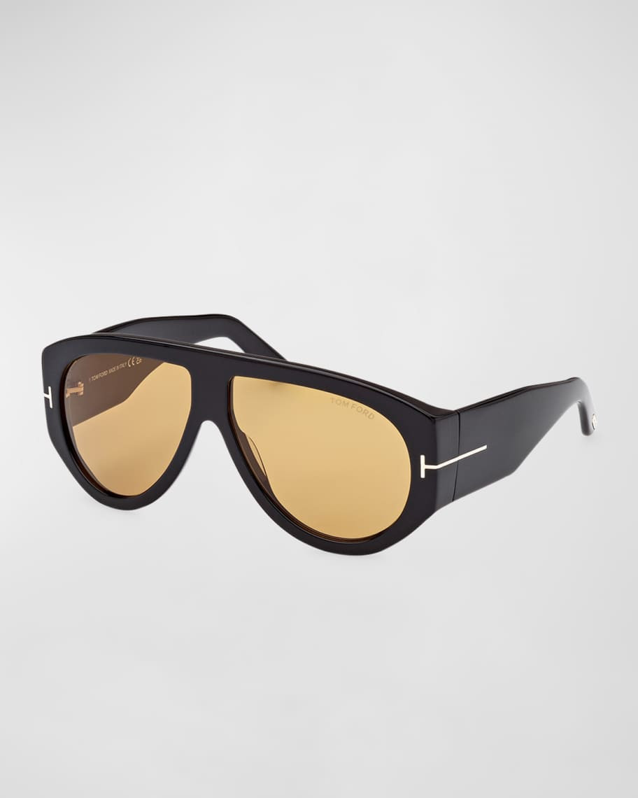 TOM FORD Bronson T-Monogram Round Acetate Sunglasses | Neiman Marcus
