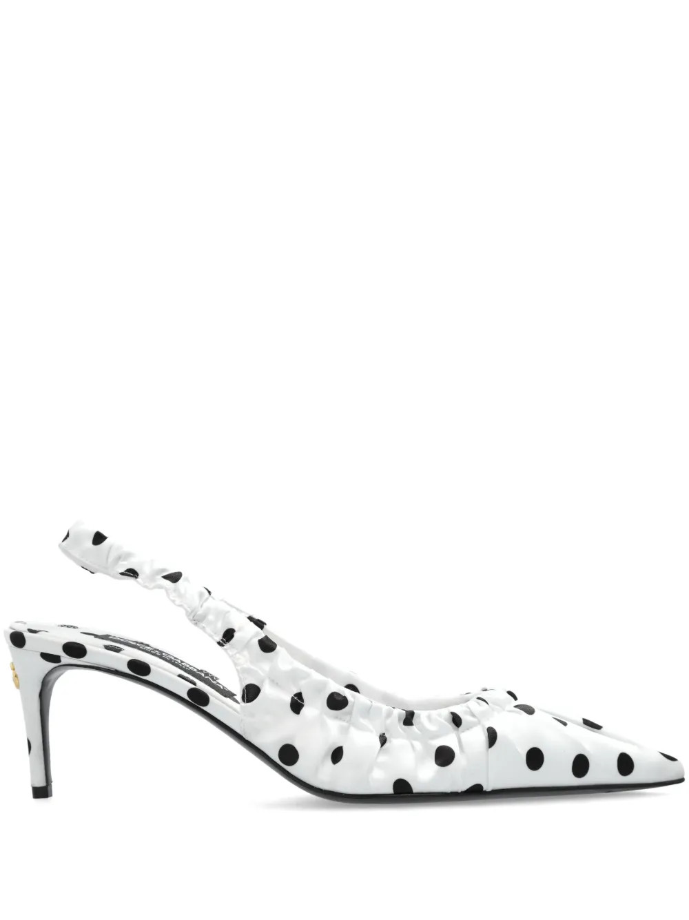 Dolce & Gabbana Polka dot-print Slingback Pumps | White | FARFETCH UK | Farfetch Global