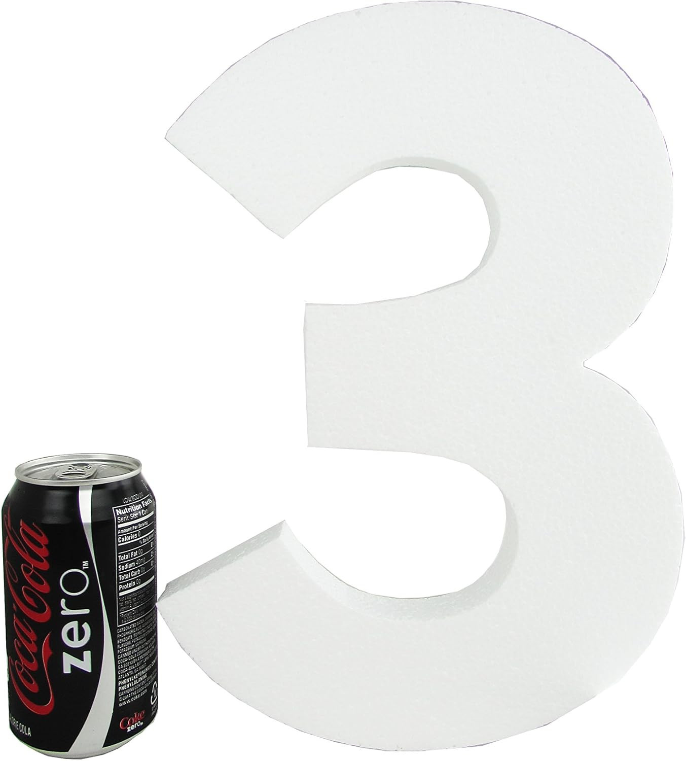 Foam Numbers - 12 Inches- White (Number -3) | Amazon (US)