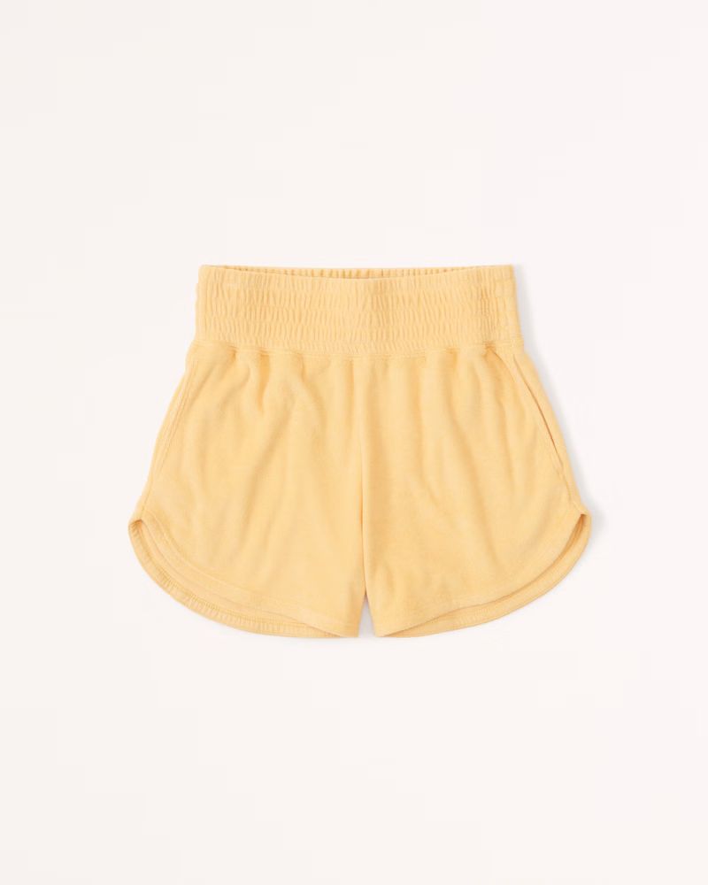 Women's Towel Terry Dolphin-Hem Shorts | Women's Bottoms | Abercrombie.com | Abercrombie & Fitch (US)