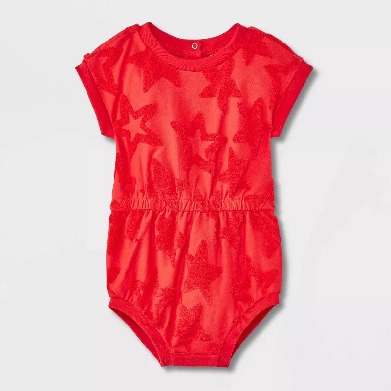 Baby Loop Terry Star Romper - Cat & Jack™ Red | Target