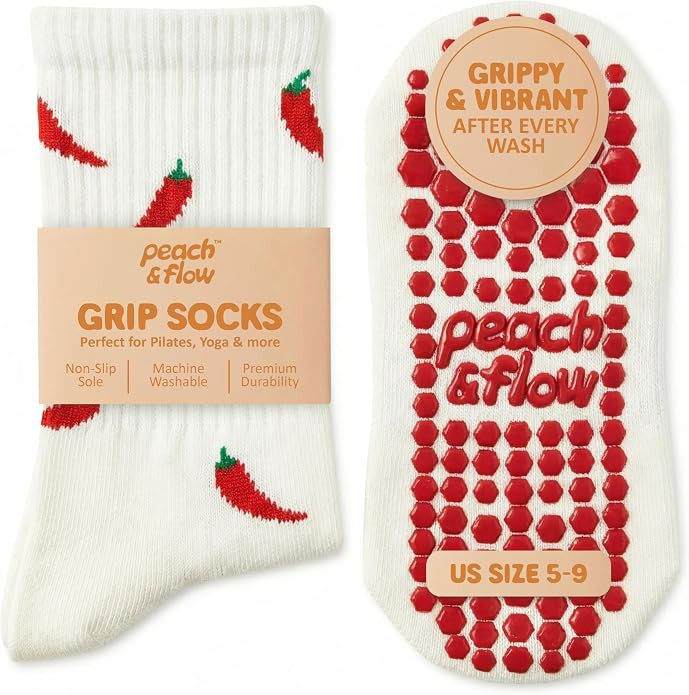 Peach & Flow Pilates Grip Socks for Women | Studio-Quality Non-Slip Reformer & Barre Socks | Arch... | Amazon (US)