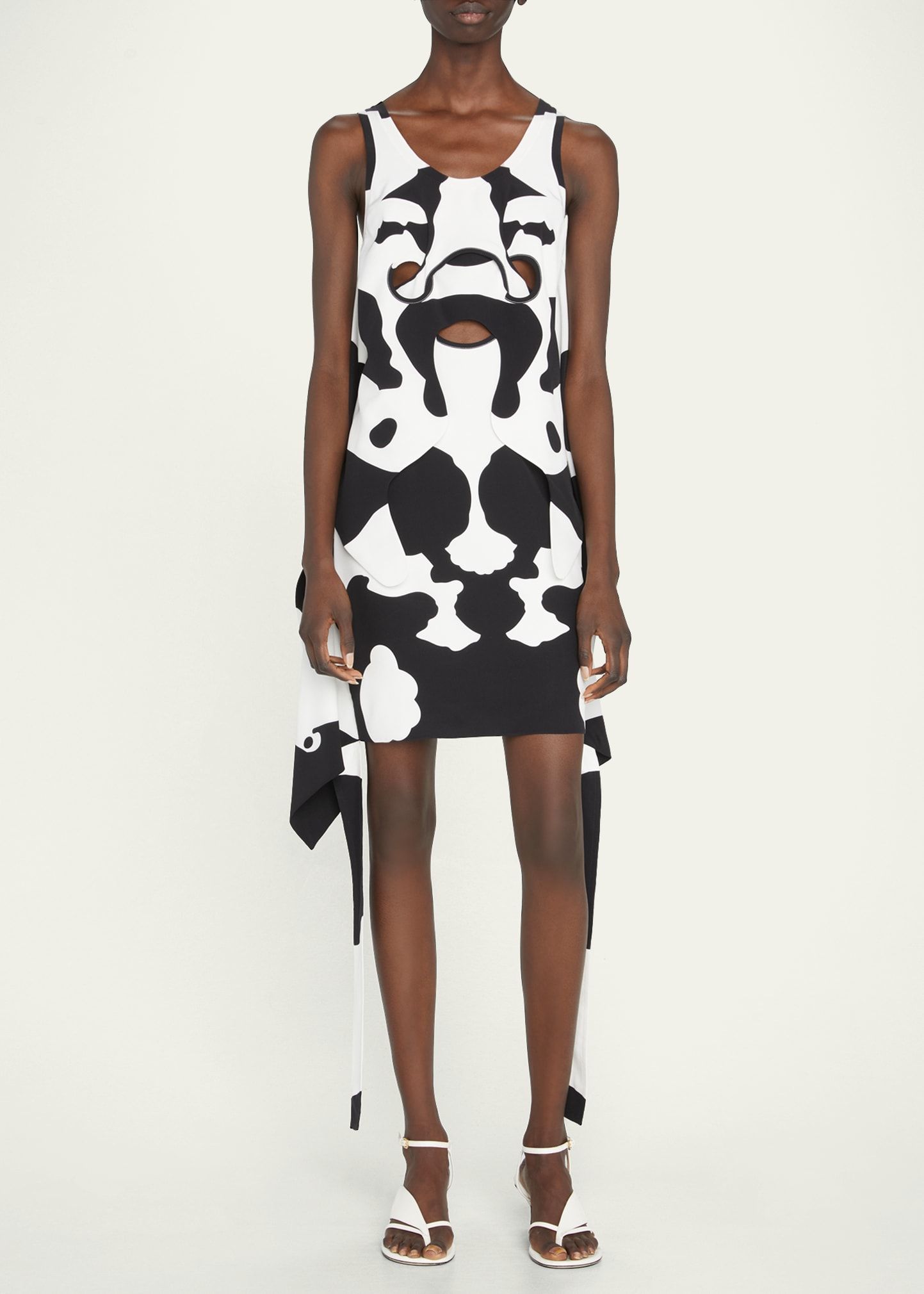 Burberry Cow-Print Pieced Cutout Silk Mini Dress | Bergdorf Goodman