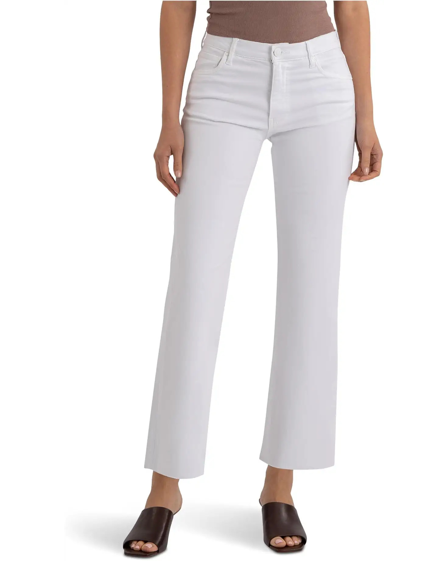 Avery High-Rise Fab Ab Easy Straight Leg Raw Hem | Zappos