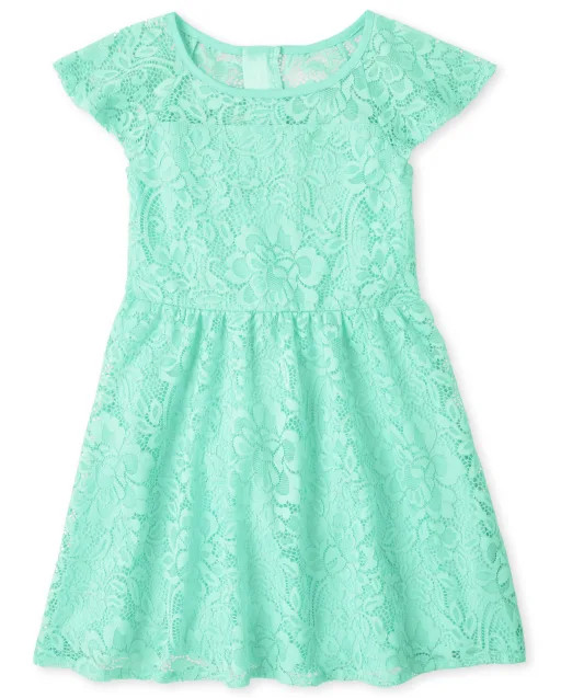 Girls Lace Dress - mellow aqua | The Children's Place