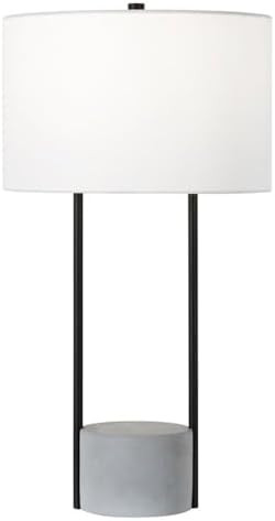 Henn&Hart 27" Industrial 1-Light Table Lamp with White Fabric Drum Shade for Living Room, Bedroom... | Amazon (US)
