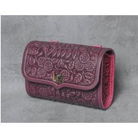 Purple Fanny Pack, Belt Purse For Women, Purple Leather Bag, Purse, Bum Unique Embossed | Etsy (US)