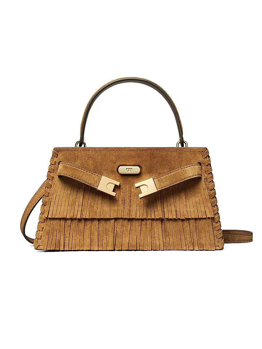 Women's Mini Lee Radziwill Fringed Suede Top Handle Bag - Wild Tobacco | Saks Fifth Avenue